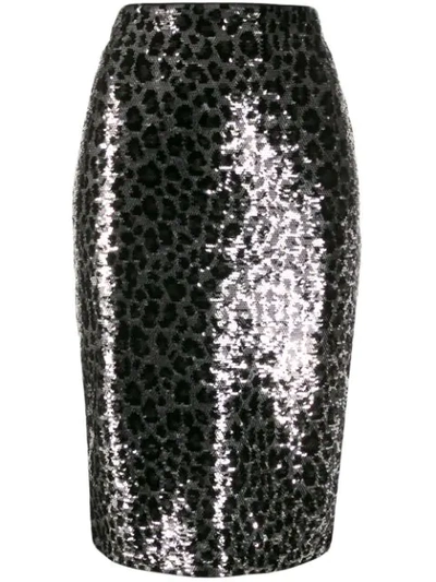 Michael Michael Kors Leopard Print Sequin Skirt In Animal Print