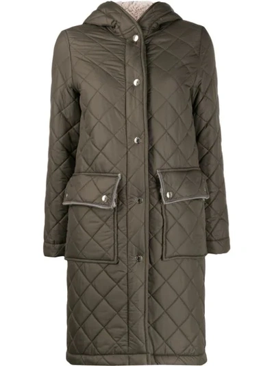 Mackintosh Grange Taupe Quilted Hooded Coat | Lq-1001 In Green