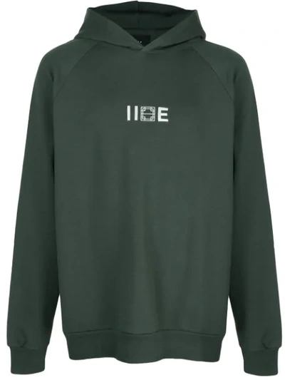 Iise Logo Jersey Hoody In Green
