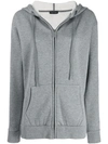 Emporio Armani Zip Fronted Hoodie In Grey