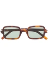 Saint Laurent Rectangular Frame Sunglasses In Brown