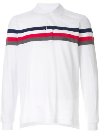Kent & Curwen Striped Detail Polo Shirt In White