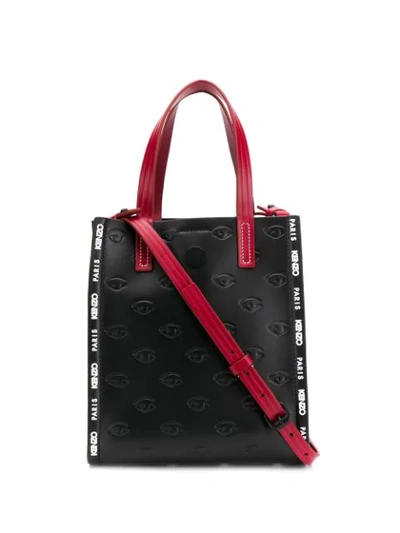 Kenzo Blink Small Leather Tote In 99 Black