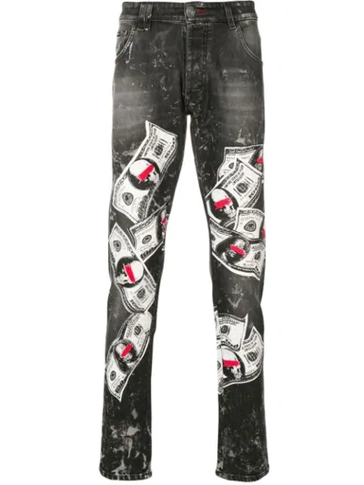 Philipp Plein Dollar Straight-leg Jeans In Grey