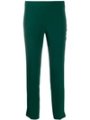 Alberto Biani Crepe Slim-fit Trousers In Green