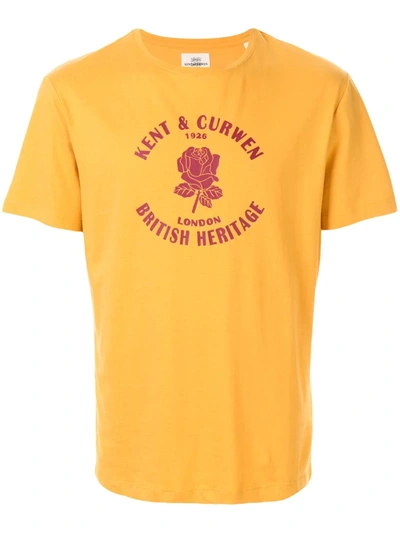 Kent & Curwen Logo Print T-shirt In Yellow
