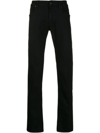 Karl Lagerfeld Straight Leg Mid-rise Jeans In Black