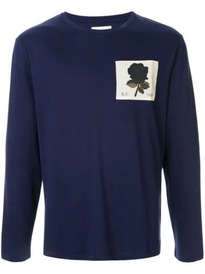 Kent & Curwen Long Sleeve Top In Blue