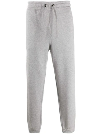 Burberry Logo Appliqué Melange Track Trousers In Light Gray