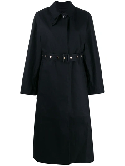 Mackintosh Double Breasted Long Trench Coat In Black