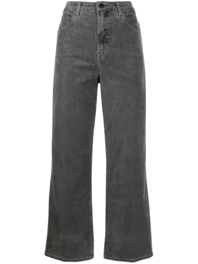 J Brand High Rise Cropped Jeans In Grey