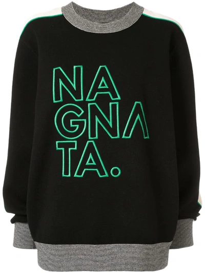 Nagnata Embroidered Logo Jumper In Black