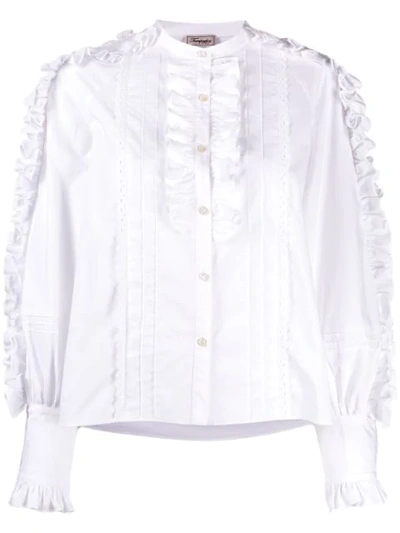 Temperley London Jade Folded-ruffle Shirt In White