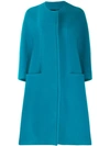 Gianluca Capannolo Collarless Cocoon Coat In Blue