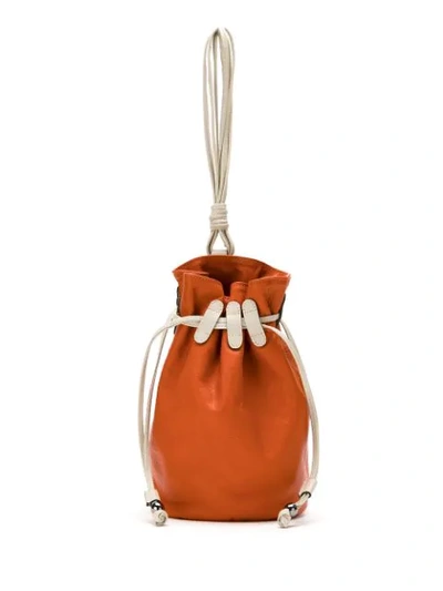 Mara Mac Leather Bucket Bag In Orange