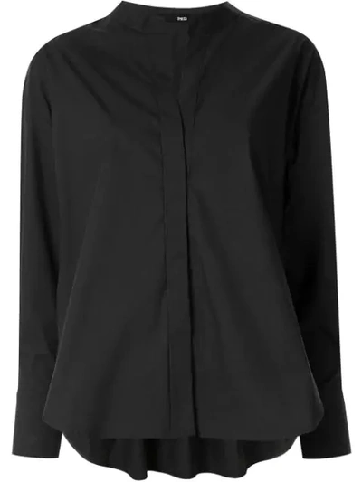 Frei Ea Skipper High-low Hem Shirt In Black