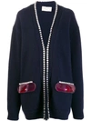 Christopher Kane Crystal And Gel Cardigan In 4101 Navy