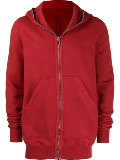Rick Owens Drkshdw Larry Gimp Zip Up Hoodie In 03 Cherry | ModeSens
