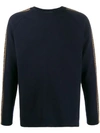 Fendi Knitted Logo Tape Jumper In Blue