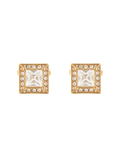 Dolce & Gabbana Square Rhinestone-embellished Cufflinks In Gold