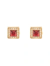 Dolce & Gabbana Square Rhinestone-embellished Cufflinks In Red