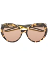 Balenciaga Hybrid Round-frame Sunglasses In Brown