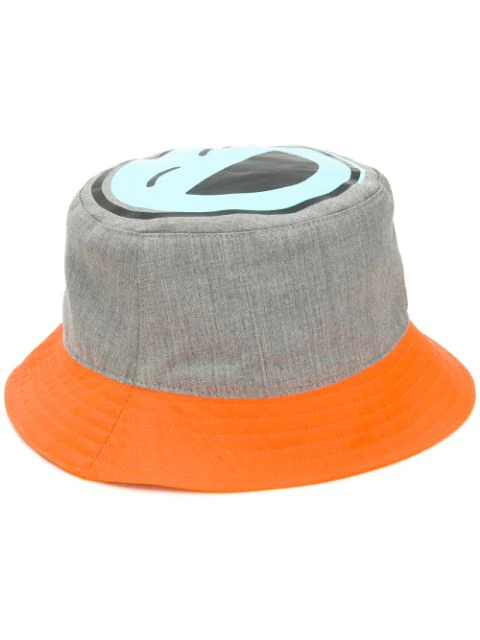 Natasha Zinko Laughing Emoji Bucket Hat In Grey  ModeSens