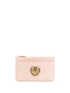 Dolce & Gabbana Medium Devotion Cardholder In Pink