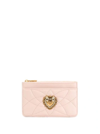 Dolce & Gabbana Medium Devotion Cardholder In Pink