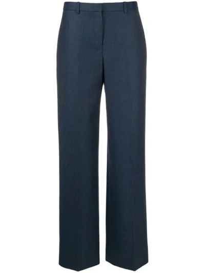 Theory Wide Leg Trousers In Blue
