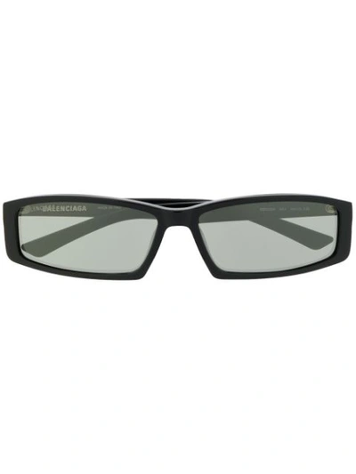 Balenciaga Rectangular Frame Sunglasses In Black