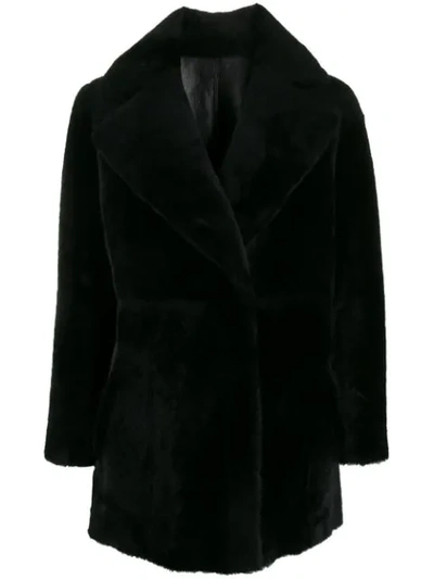 Blancha Faux-fur Oversized Coat In Black