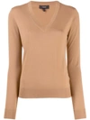 Theory Pullover Mit V-ausschnitt In Beige Canvas