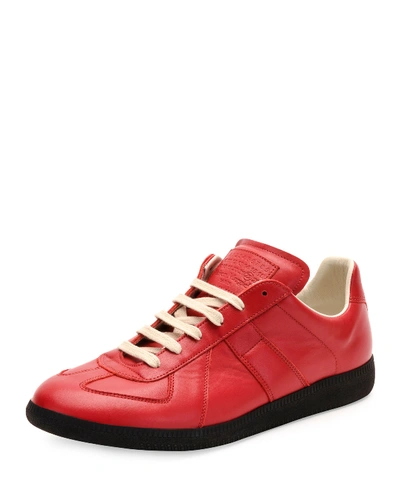 Maison Margiela Replica Leather Low-top Sneaker, Red/black