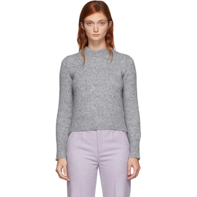 Ami Alexandre Mattiussi Grey Alpaca Pullover Sweater In 055 H Grey
