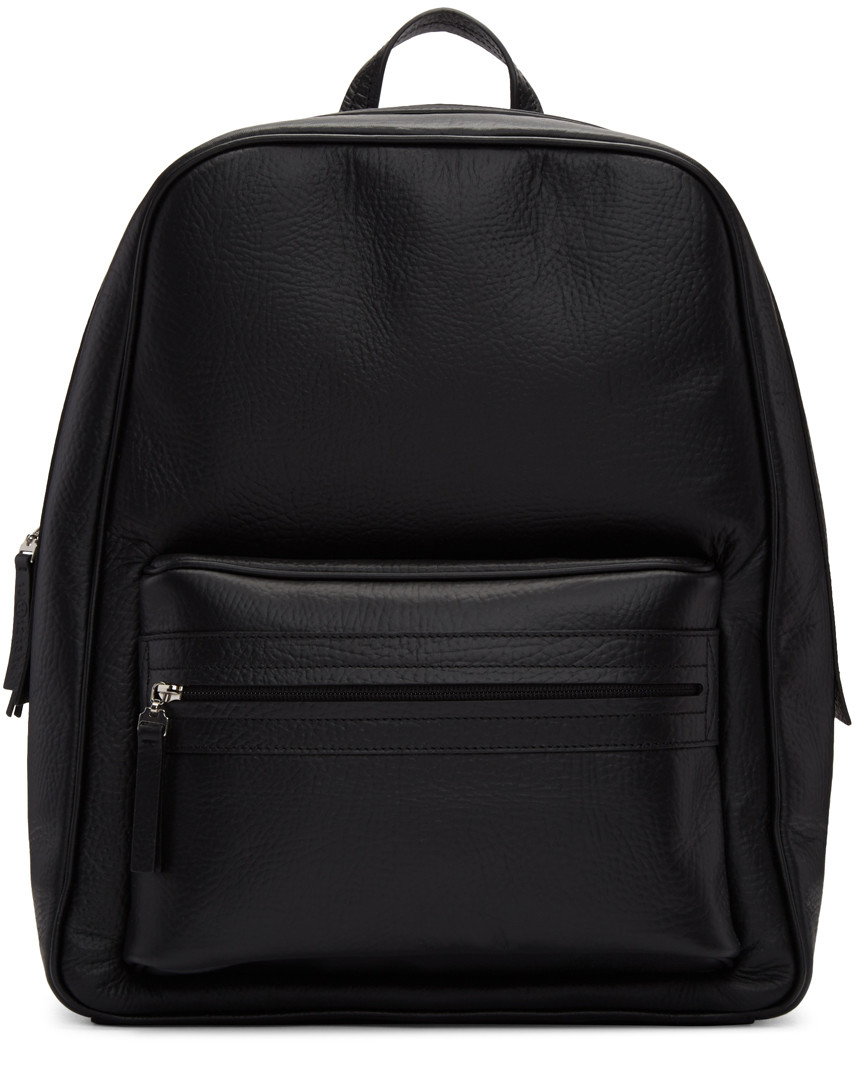 Maison Margiela Black Leather Backpack | ModeSens