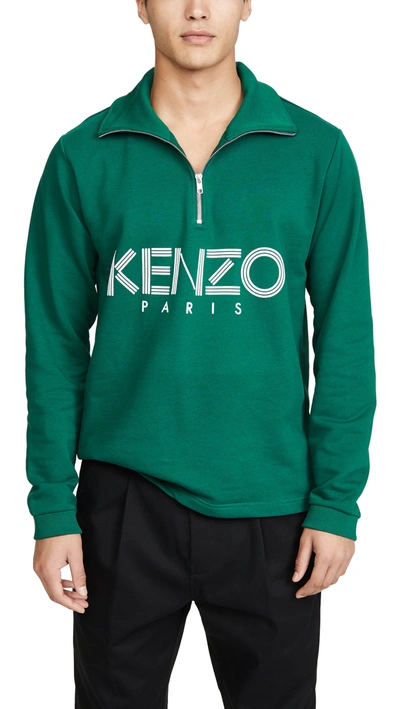 Kenzo Sport Half Zip Sweatshirt In Green
