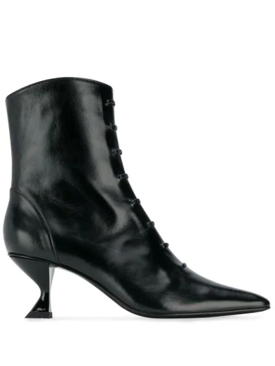 Dorateymur Structured Heel Ankle Boots In Black