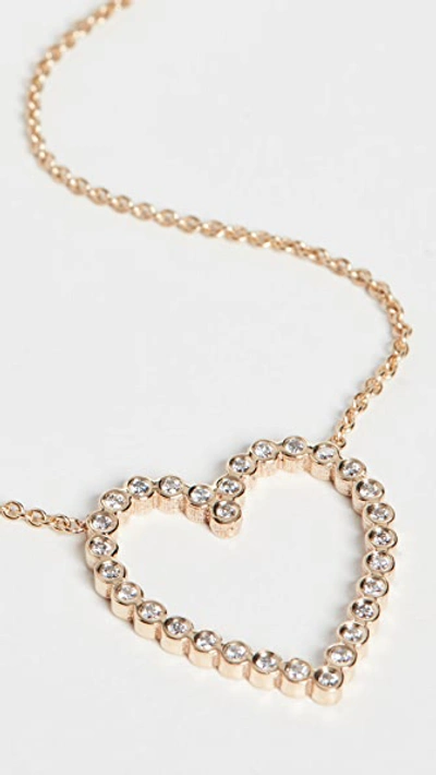Zoë Chicco 14k Gold Open Heart Necklace In Yellow
