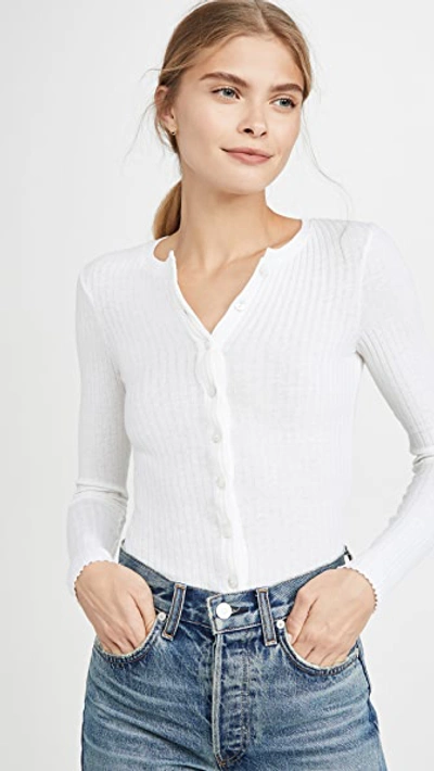 Enza Costa Sweater Knit Cardigan In White