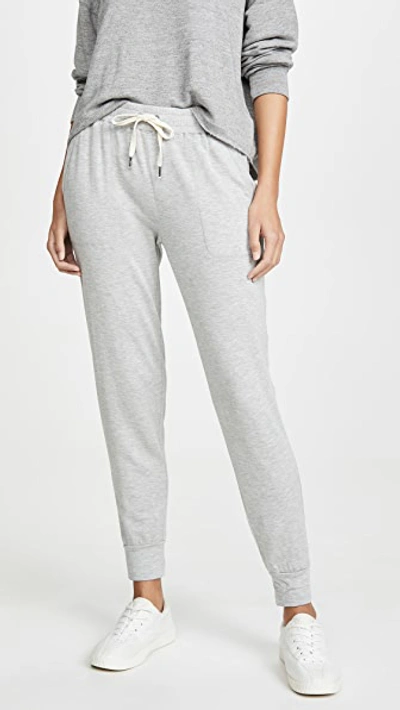 Splendid Super Soft French Terry Joggers In Heather Grey