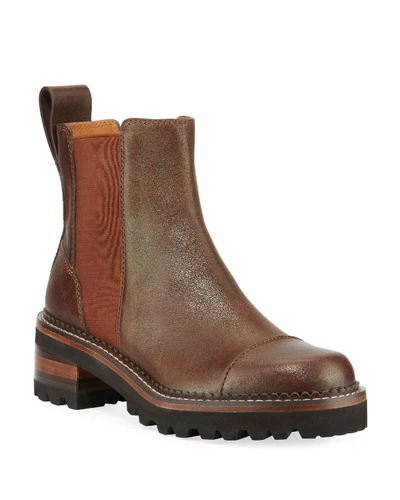 See By Chloé Leather Lug-sole Chelsea Boots In Brown