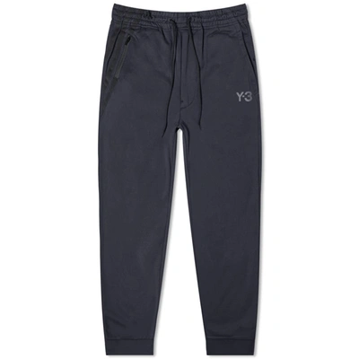 Y-3 3 Stripe Cuff Pant In Blue