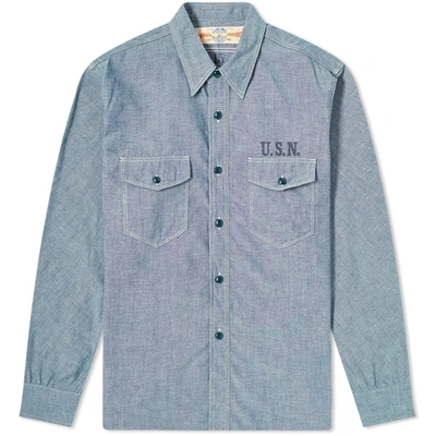 The Real Mccoys The Real Mccoy's U.s.n. Chambray Shirt In Blue