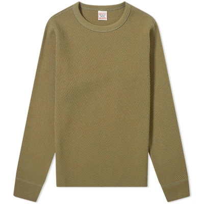 The Real Mccoys The Real Mccoy's Long Sleeve Military Thermal Tee In Green