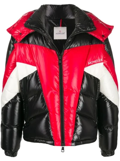 Moncler Anthime Color Block Down Jacket In Black