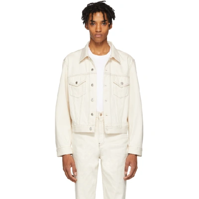 Helmut Lang Embroidered Logo Denim Jacket In White