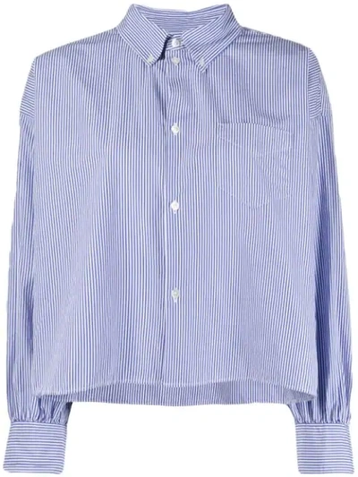 Bellerose Boxy Striped Shirt In Blue
