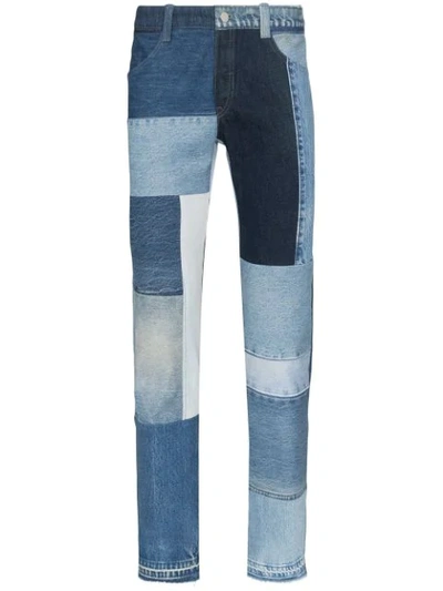 Children Of The Discordance Patchwork Straight Leg Jeans In Blue
