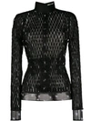 Fendi Fitted Micromesh Jacket In Black